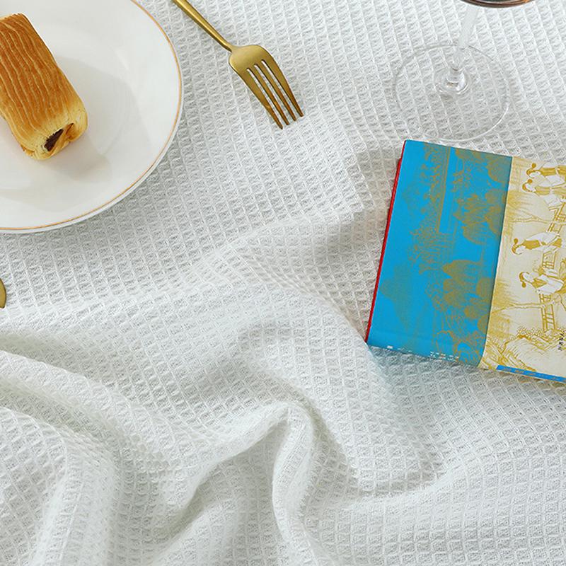 French Cotton Linen Tablecloth, Round Tablecloth, Light Luxury, Simple Style, Tea Table Cloth, 90Cm