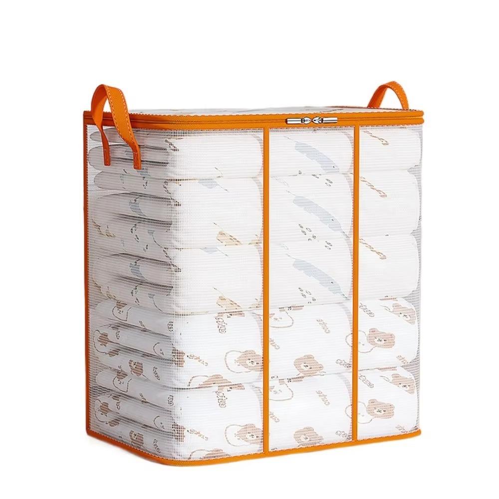 Dust-proof Folding Storage Baskets Transparent Clothes Storage Bins for Cupboard