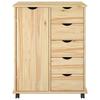 Mobile Cabinet with Wheels Brown 63.5 x 39 x 79 cm Solid Pine Wood