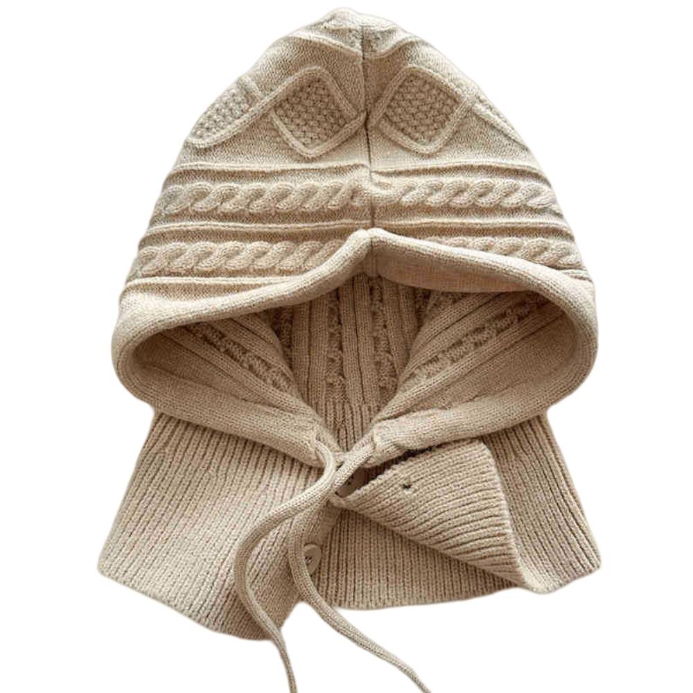 Thickened Knitted Neckerchief Hood Pullover Cap Beanies Hat Winter Balaclavas Cap Riding