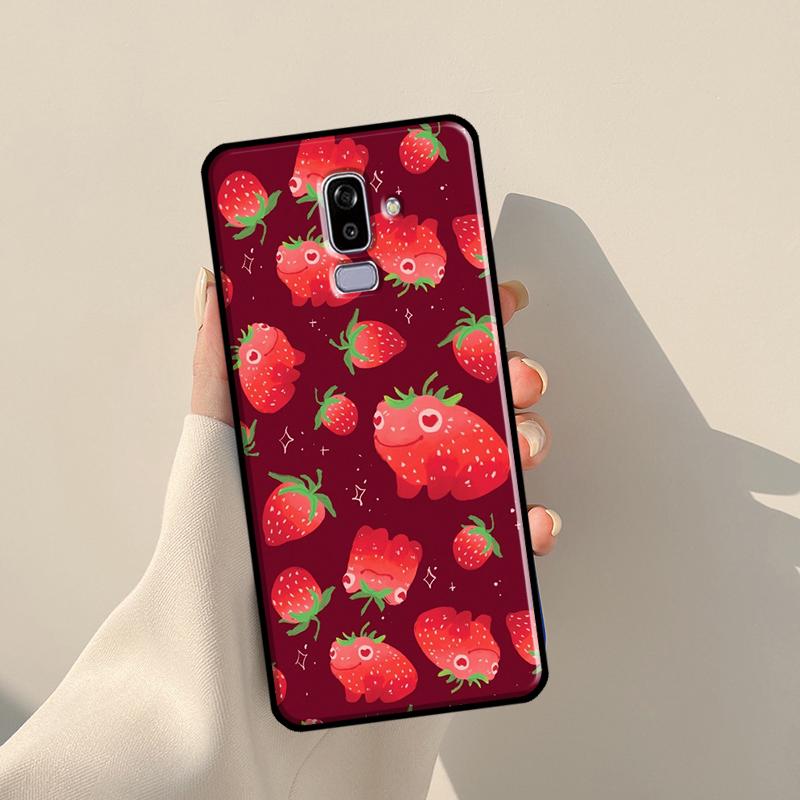 Cottagecore Fruit Strawberry Frog Case For Samsung Galaxy J3 J5 J7 2017 A3 A5 J1 2016 J4 J6 Plus A6 A7 A8 A9 J8 2018 Coque