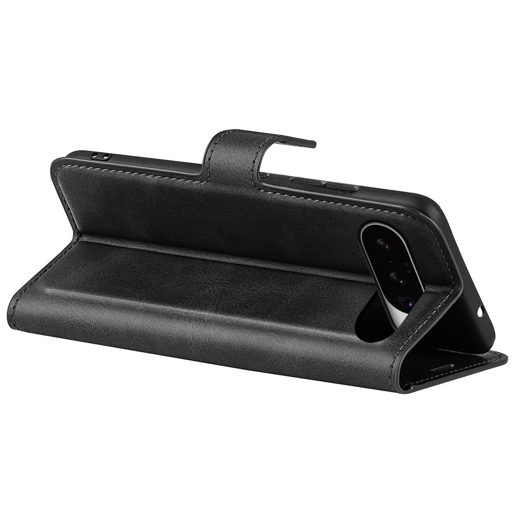 For Google Pixel 10 Stand Case Anti-Scratch Calf Texture Leather Phone Cover