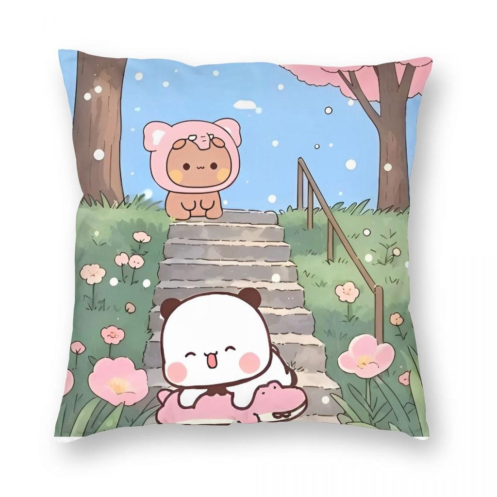 Kawaii Cute BuBu Panda Dudu Pillowcase Soft Polyester Cushion Cover Decoration Throw Pillow Case Cover Home Square Xcm