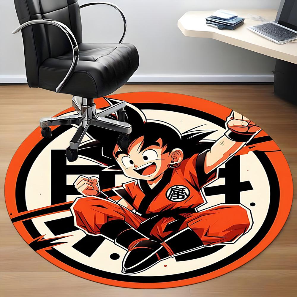 1pcGoku Saiyan Office Round Area Rug, Indoor Mat Suitable For Office,Bedroom Living Room Home Decor, Room Deco a0928177