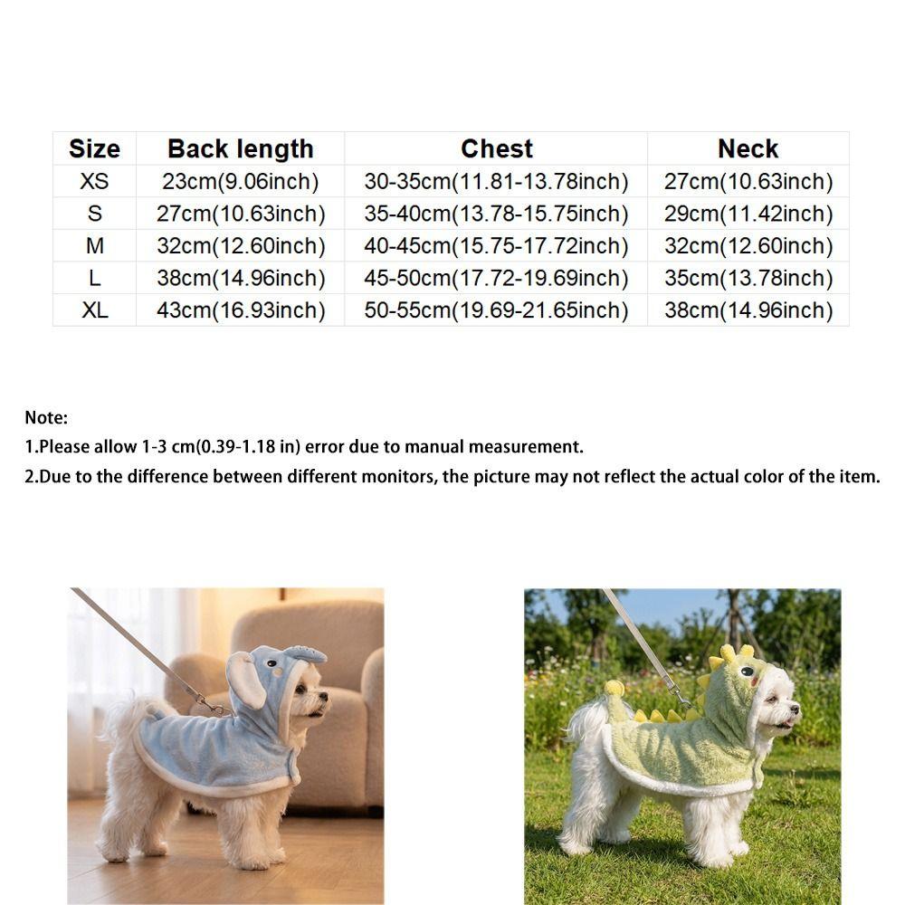 Quick Drying Dog Dinosaur Transformation Outfit Soft Pet Cosplay Costume Grooming Salon