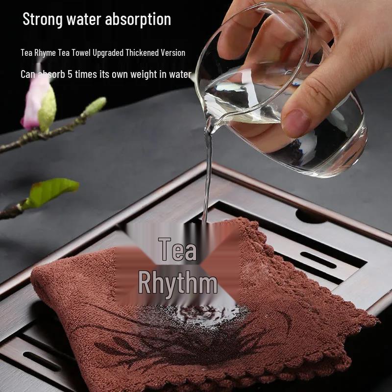Zen Style High-Grade Absorbent Tea Towel - Thickened Dishcloth for Tea Ceremony Table