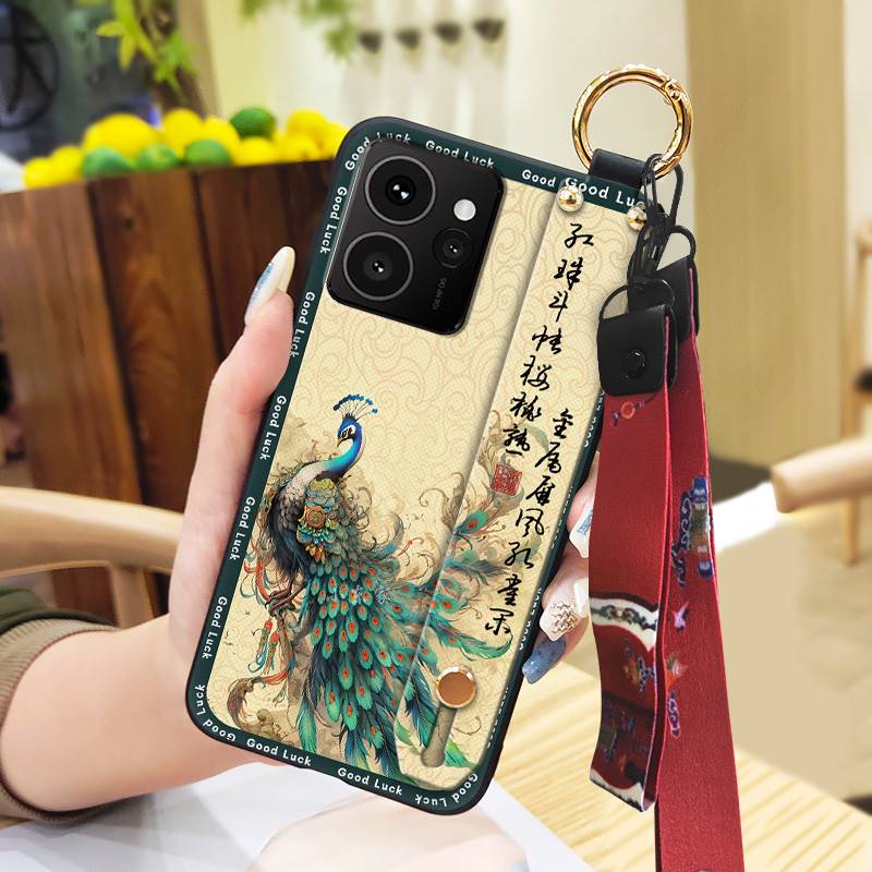 Противопылевой силиконовый чехол для телефона Nokia HMD Skyline с ремешком на запястье, прочной кольцевой подставкой, защитной модной задней крышкой