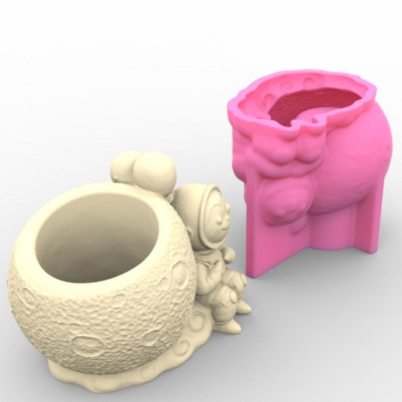 Силиконовая форма для цветочного горшка, сидящая в форме астронавта, бетонные формы, формы для цветочных горшков, цементные формы, силиконовый материал для самостоятельного изготовления