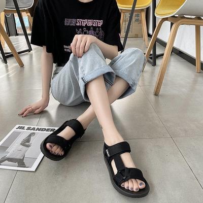 Универсальные супер огонь римские сандалии на плоской подошве женские 2025 лето новая мода студенческие сандалии сандалии женские