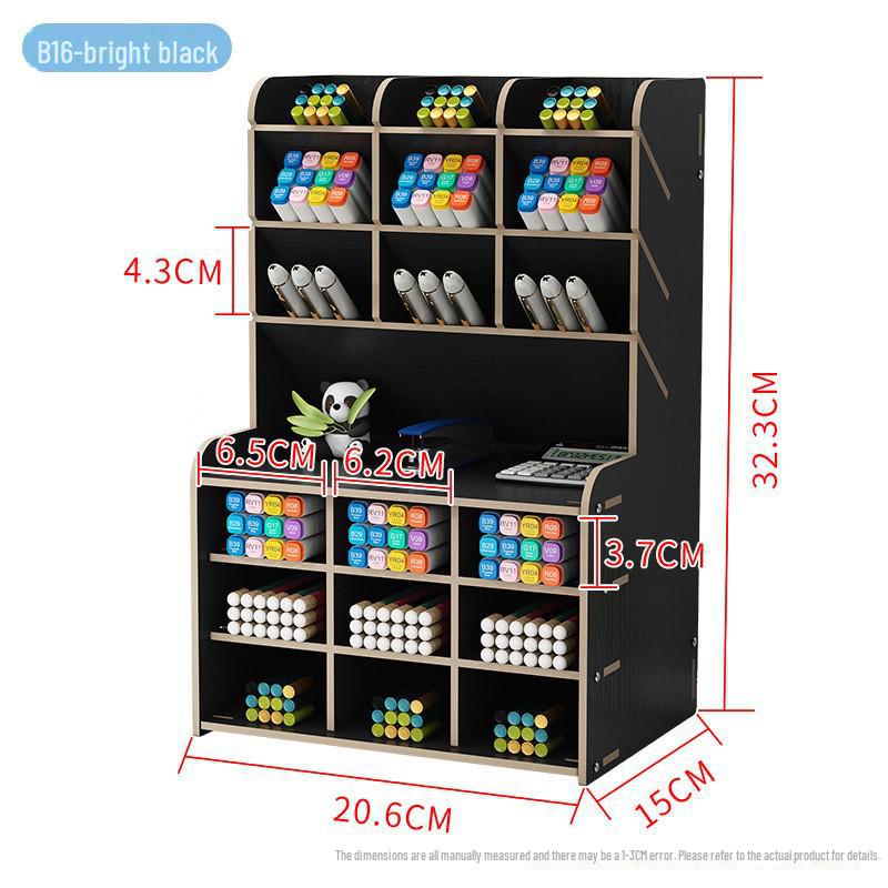 Nordic Style Wooden Desktop Pen Holder and Stationery Organizer