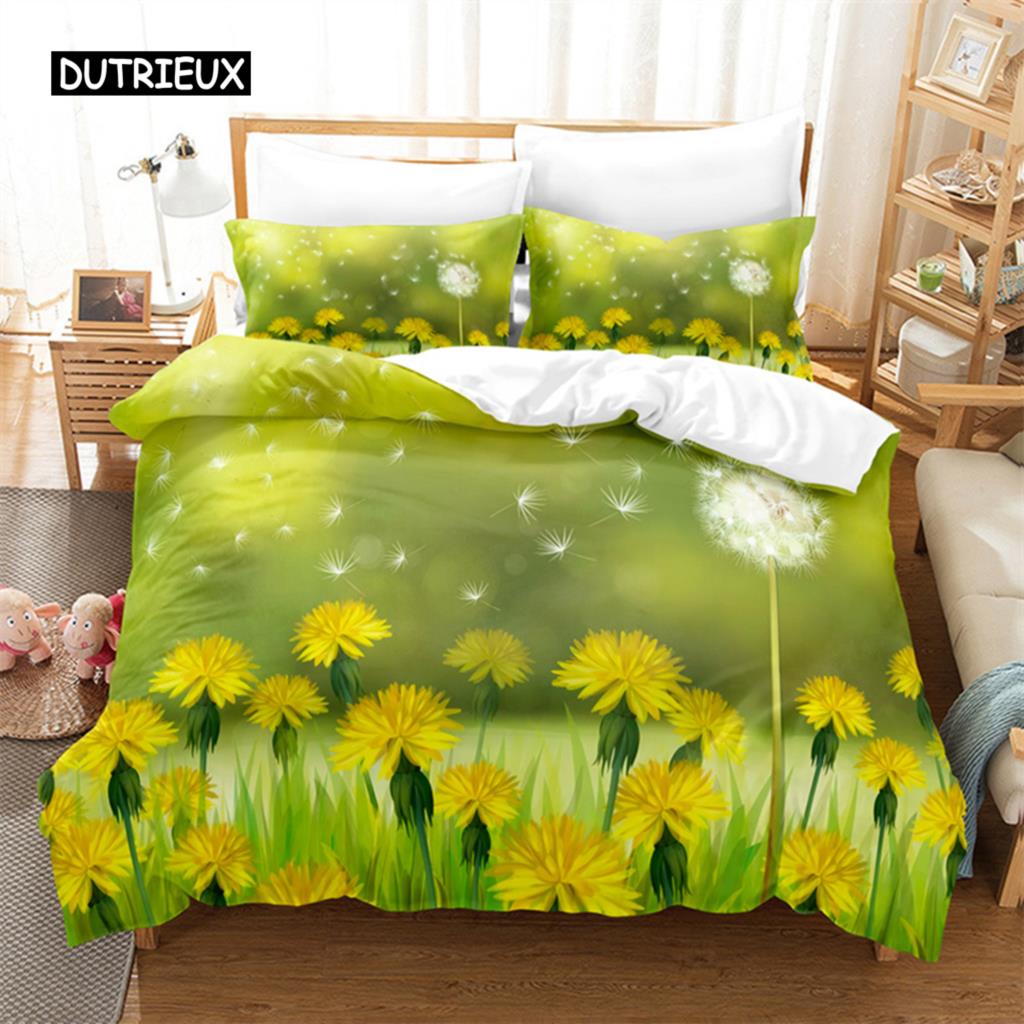 Постельное белье Butterfly Flower Queen Комплект пододеяльника Постельное белье Цифровая печать Постельное белье Королевский размер Комплект пододеяльника Комплект постельного белья