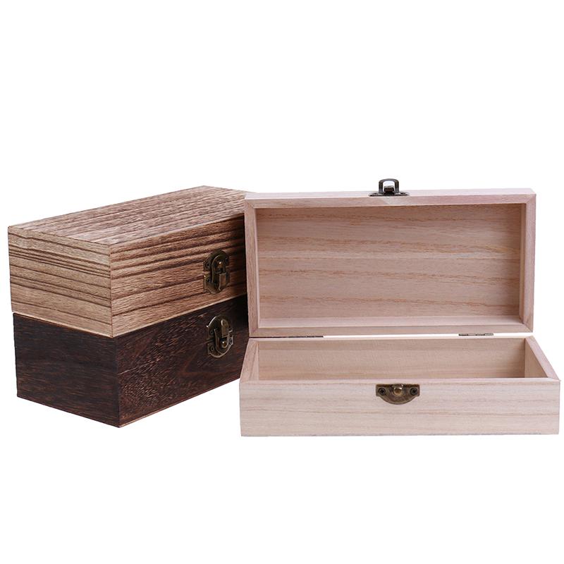 Retro Jewelry Box Desktop Wood Clamshell Storage Hand Decoration Wooden Box