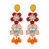 Pinkdudu Бохо Стиль Модные Цветочные Серьги-подвески Европейские Американские Преувеличенные Нишевые Серьги Ручной Работы PD2183