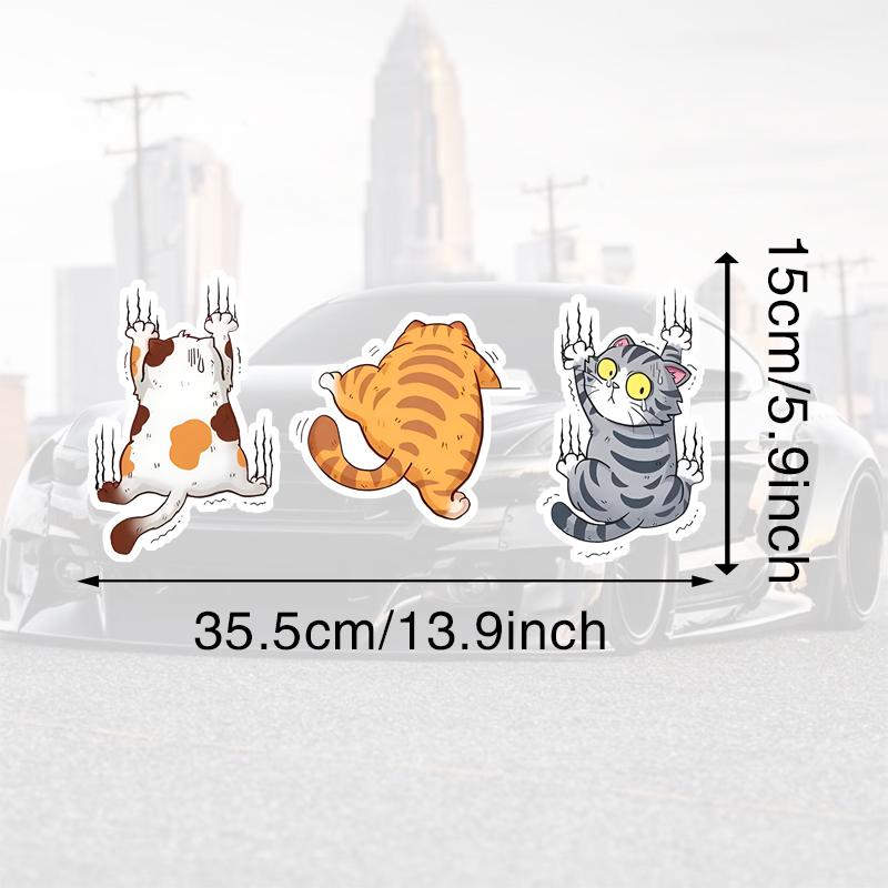 DS100#35.5x15cm Quirky Cat Cartoon Car Decal Self-Adhesive Vinyl Animal Sticker