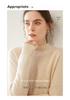 Women's Cashmere Half-High Collar Solid Color Pullover Sweater for Autumn/Winter - Loose, Thickened, Knit Base Layer