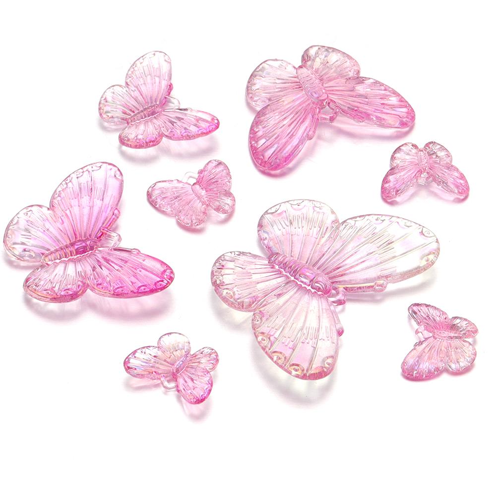 10-40pcs/lot Butterfly Acrylic Beads Gradient Color Loose Beads For Jewelry Making DIY Phone Case Handmade Gifts Accessories