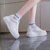 Туфли на платформе белые женские новые модные и удобные туфли-бублики нишевая шнуровка круглая головка спортивная обувь для доски прилив