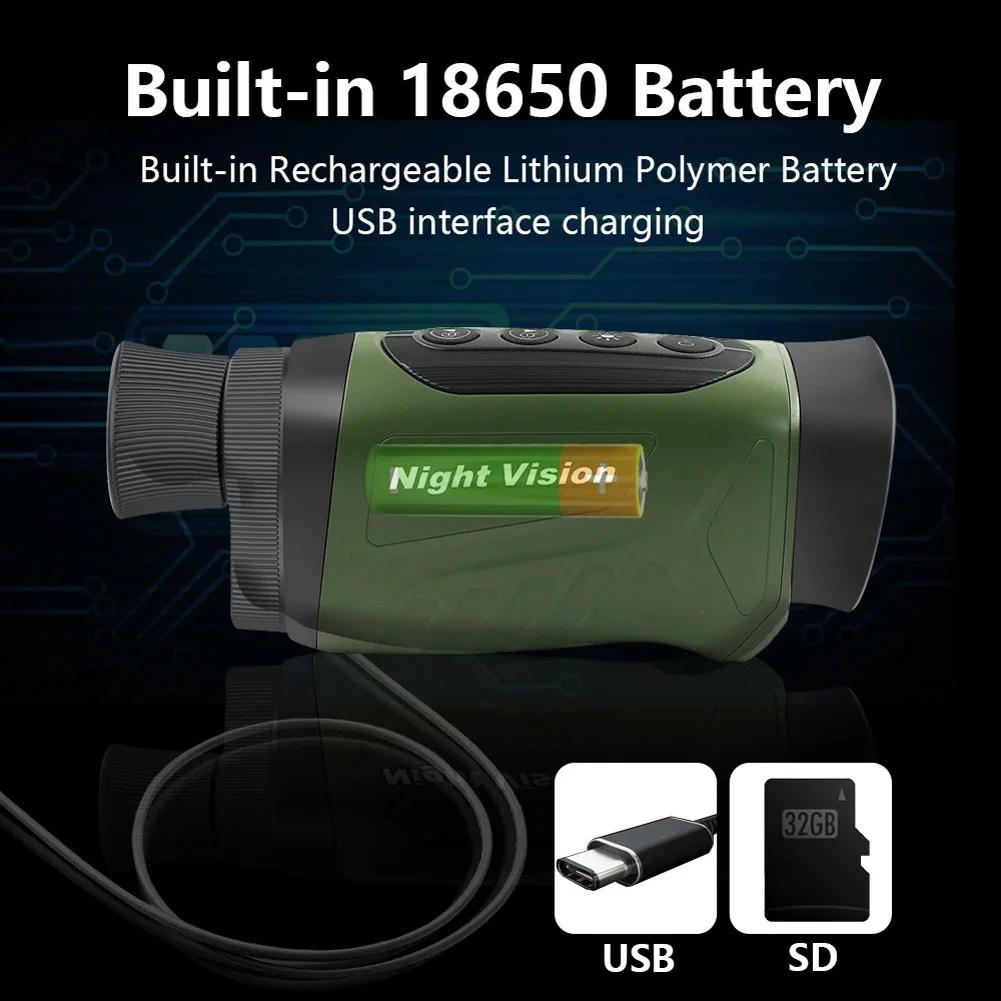 Digital Monocular Night-Vision 40MP 2.5K Infrared Telescope 984ft Night-Vision Distance 6X Optical Magnification 8X Digital Zoom
