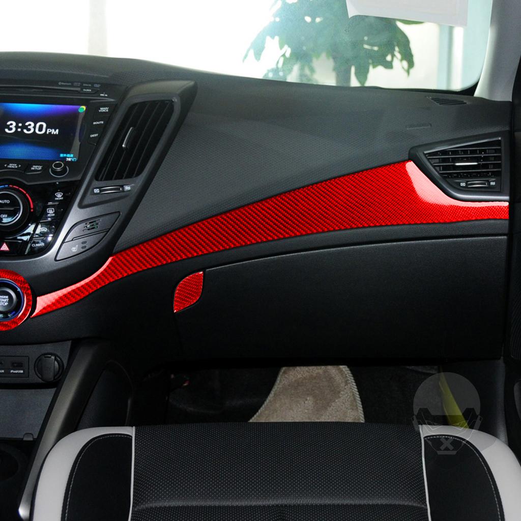 Для Hyundai Veloster 2012-2017 Аксессуары Углеродное волокно Салон автомобиля Панель кнопки запуска двигателя Ручка перчаточного ящика Накладка Наклейка
