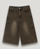 NODU Side Cut Washed Bermuda Shorts [Brown]