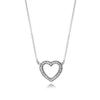 925 Sterling Silver Pan Model Hearts of Winter Forever Vintage Allure Fairytale Tiara Glamour Necklace for Women