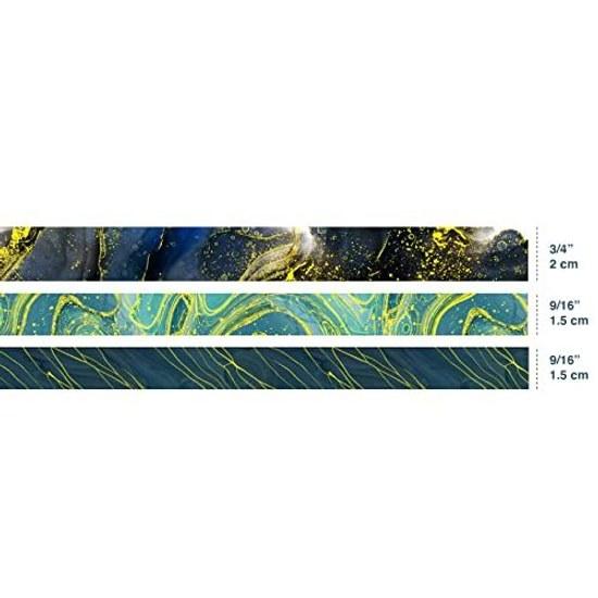 YUBBAEX Том 3 Маскировочная лента Бронзовая текстура Широкая Золотая фольга Супер милый стиль Тонкая Для упаковки подарков Поделки DIY Украшение для блокнота (Текучее золото)