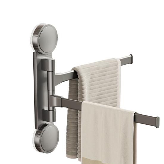Towel Rack with Extended Pole 180-Degree Rotation Suction Cup Design Quick Installation Multi-Purpose Holder Wall Mounted Towel Hanger