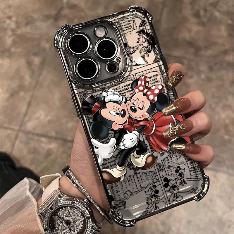 Lovely M-Mickey Minnies Plating Phone Case For Google Pixel 10 9 8 7 9a 8a 7a Pro XL 5G Anti Fall Airbag