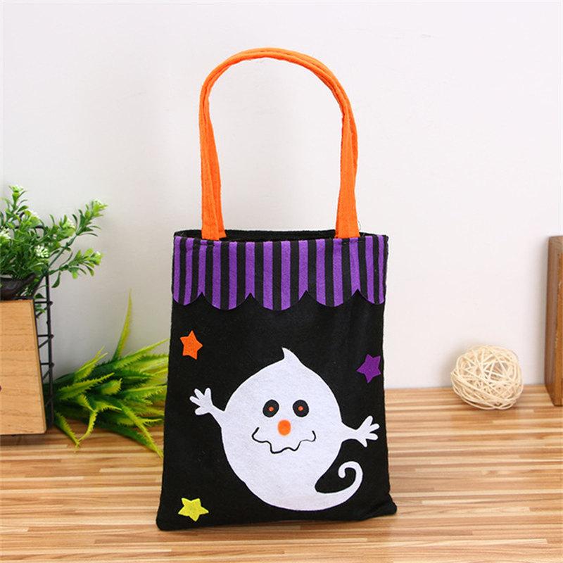 Halloween Tote Bag Witch Black Cat Candy Bag Trick Or Treat Ghost Festival Parti Happy Helloween Day Decor For Kids Gift Bag