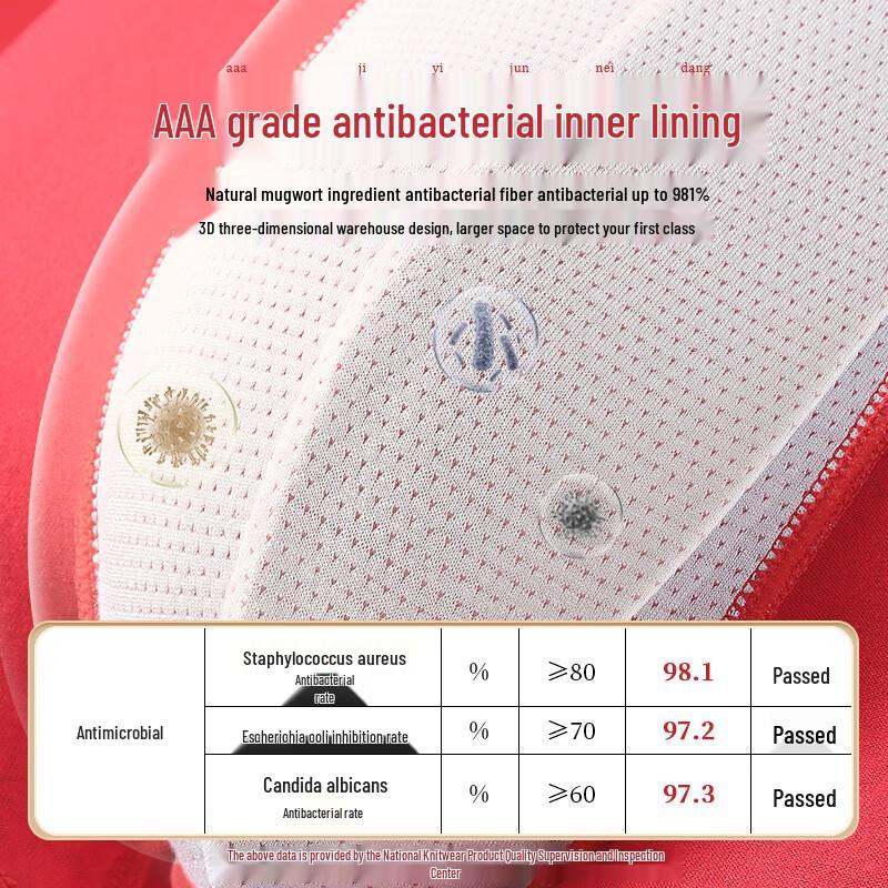 Мужские красные боксеры-брифы из гребенного хлопка Hengyuanxiang, 4 штуки