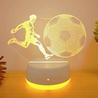 USB 3D Ночник Футбол Спорт Атмосферный Свет Новинка Ночник Украшение Комнаты Настольная Лампа