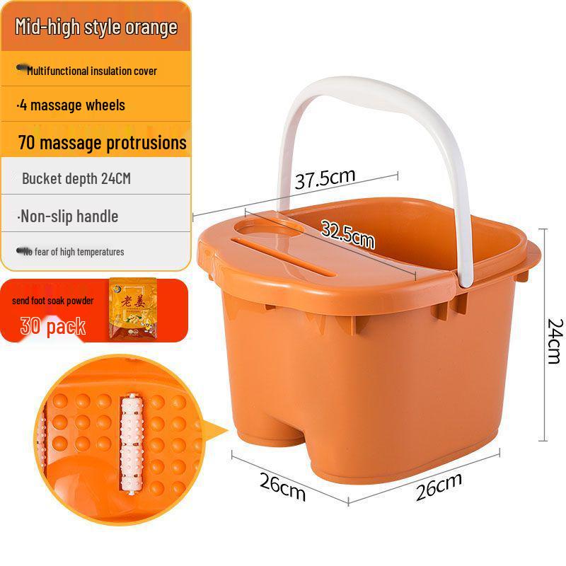 Глубокая водонепроницаемая массажная ванночка для ног - Высокая до колена, Пластиковый таз для домашнего использования и общежития