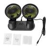 Car Fan Portable Dual Head Electric Vehicle Mounted USB 360 Degree Rotation Auto Cooling Fan for