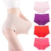 4PCS/Lot High Waist Tummy Large Size Women's Briefs Elastic Waistband Full Hip Wrap Thin Fit Panties Plus Size Women's Underwear #410