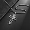 Adjustable Length Clavicle Chain Crucifix Pendant Necklace Unisex Christian Religious Neckchain Jewelry for Men Women