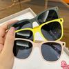 Korea Children's Fashion Candy Color Cute Glasses Baby Square Large Iridescence Sunglasses For Kids Shade For Boy And Girls