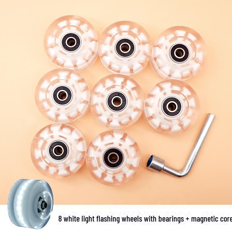 Luminous Double-Row Roller Skates with Colorful Wheels & PU Shock-Absorbing Outdoor Skates