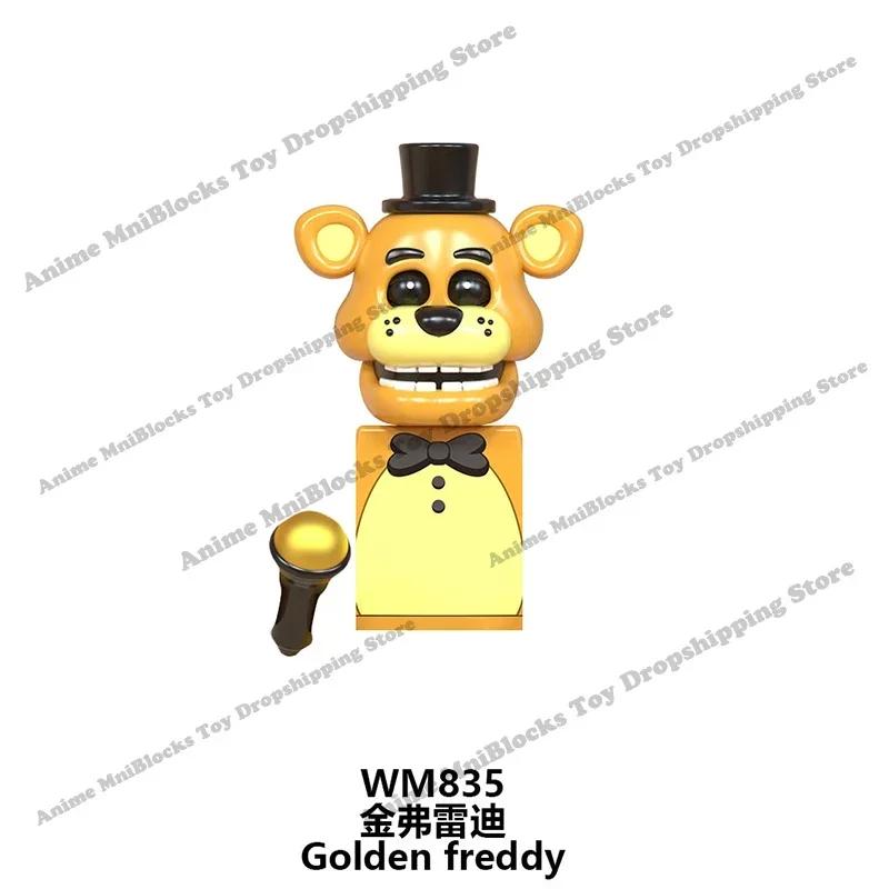 WM6074 WM6097 Сборка мини-кирпичиков FNAF Игровая фигурка Чика Фокси Медведь Бонни Кошмар Мальчик Малыш Скелет Триллер Игрушки подарок