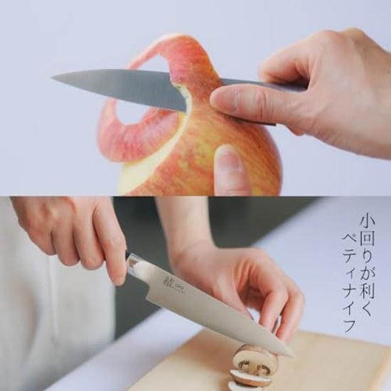 Knife 2-piece set (Santoku Petty) Musubi Established Meiji 6 long-standing manufacturer Sansho Hamono Meat fish vegetables fruits versatile stainless