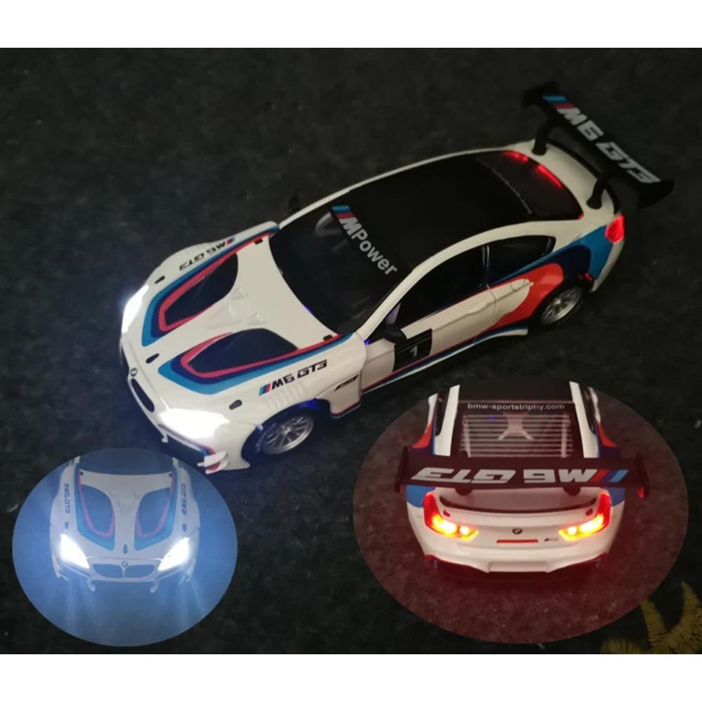 1/32 BMW M6 GT3 Раллийный Автомобиль Сплав Модель Автомобиля Игрушка Литье под Давлением Звук и Свет Автомобильные Игрушки для Детей Транспортное Средство