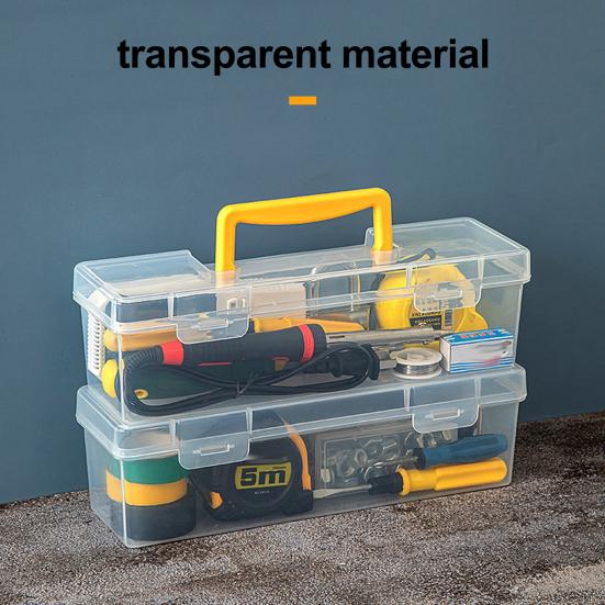 Ящик для инструментов Мелкие детали Отвертки Гаечные ключи Прозрачный контейнер для хранения с регулируемыми отделениями Ударопрочный органайзер