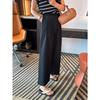 Summer Loose High Waist Wide Leg Pants for Short Women Washed High Waist Casual Straight-leg Pants Work Pants