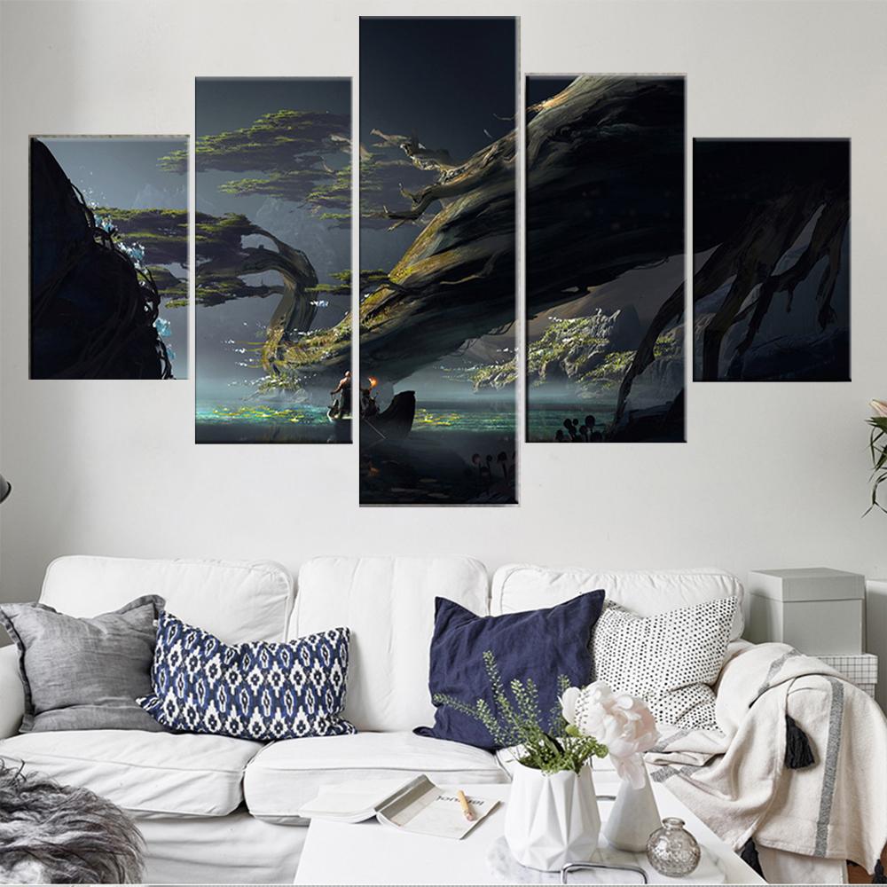 5 шт., настенная живопись на холсте, игровой постер, модульный современный дом, спальня, гостиная для украшения, рамки, фотографии