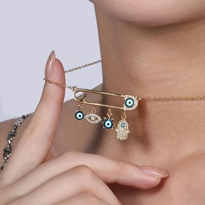 Модные ожерелья с цирконием от сглаза для женщин, ожерелье с кулоном «Турецкий глаз», цепочка на ключицу для девочек, колье, ювелирные изделия для вечеринки, подарок