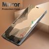 Умный зеркальный противоударный чехол для телефона для Samsung Huawei Honor Xiaomi Redmi iPhone OnePlus Магнитный флип-чехол из искусственной кожи