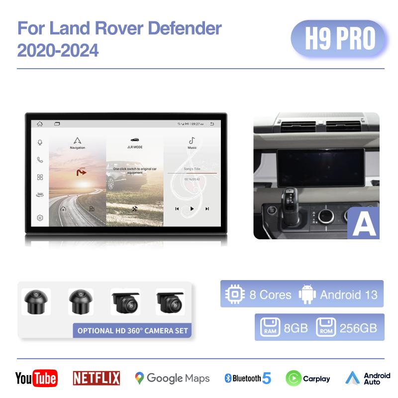 13.3 "Для Land Rover Defender 2020-2025 Мультимедийный видеоплеер GPS-навигация Радио CarPlay Android13 8+256G