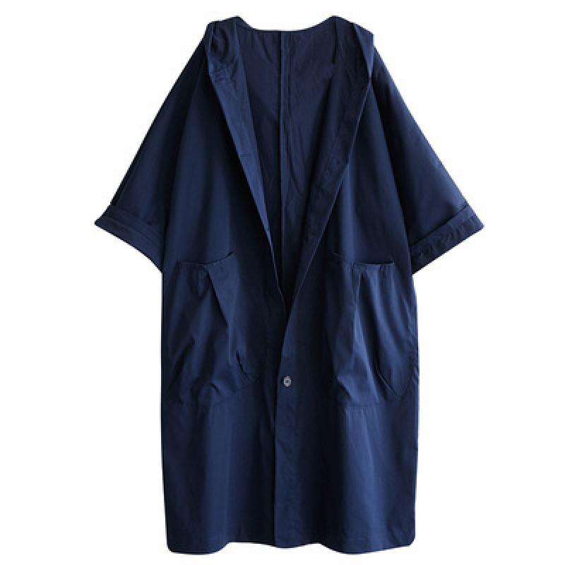 Women Oversized Cotton Windbreaker Hooded Long Trench Coat Streetwear Casual Loose Long Outerwear Fashion Daily Outgoing Trench Coat for Women