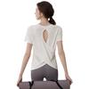 Summer 1011 New Fitness Yoga Short Sleeve Breathable Hollow Yoga Suit Sports Top Yoga Suit Women