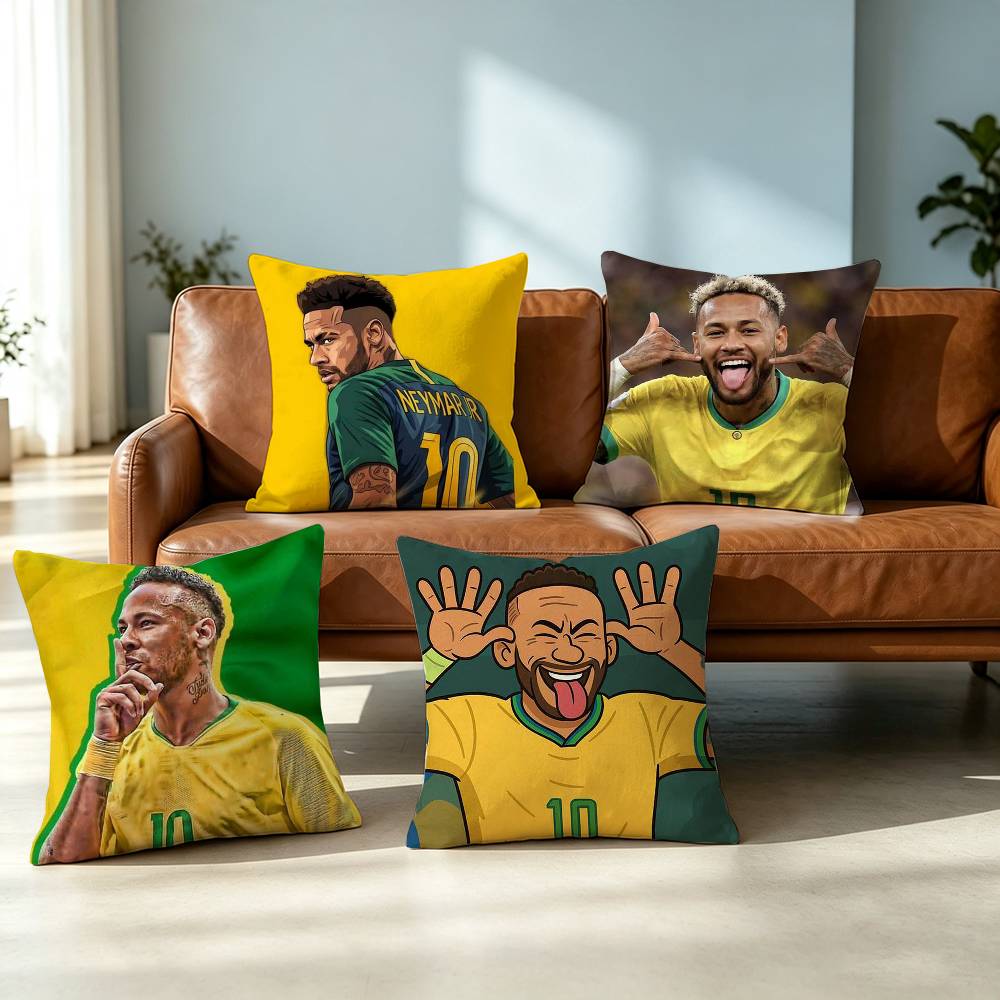 Neymar-R Football Sport-S Pillow Case Square Double-Sided Sofa Cushion Cover Bedroom Bedside Pillow Gift