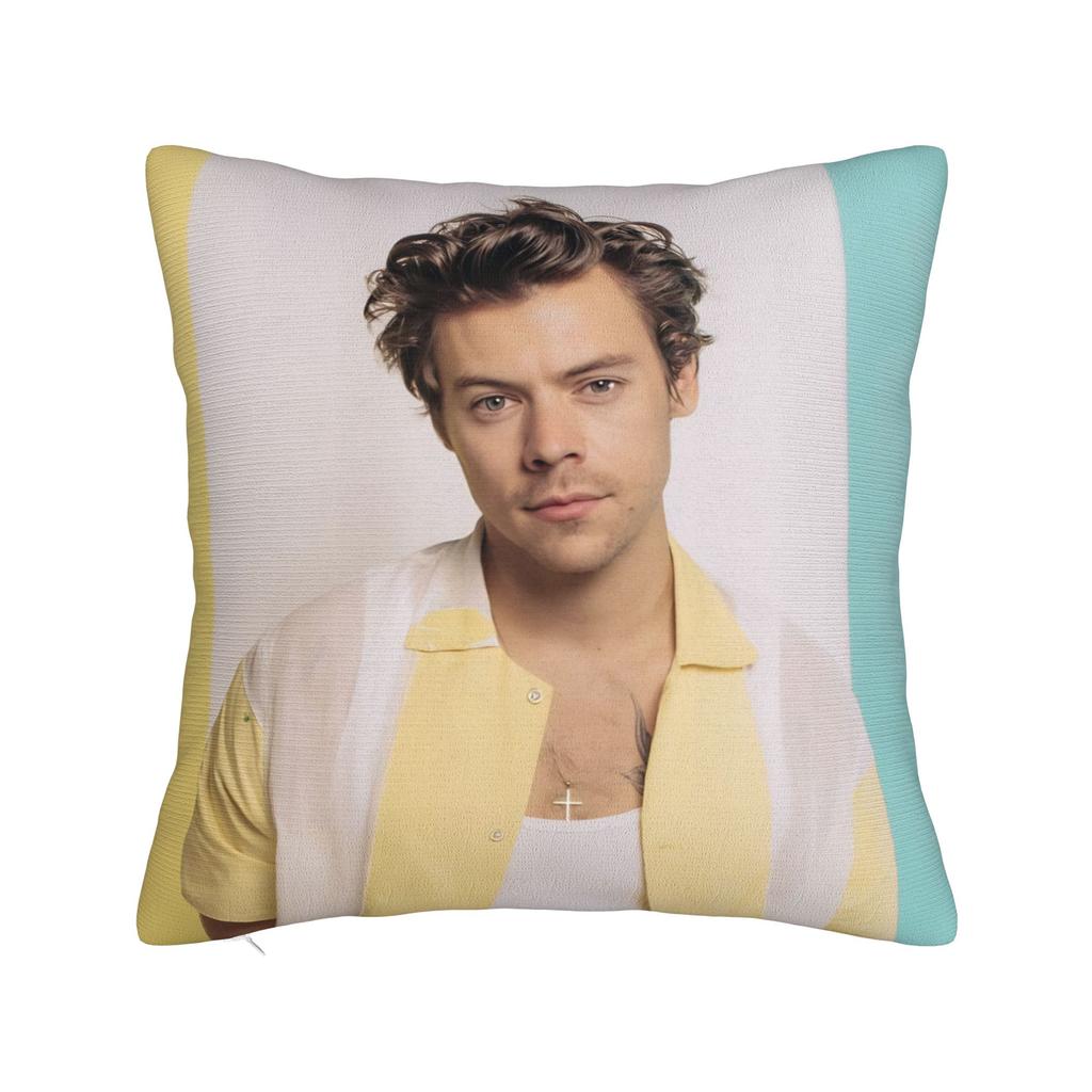 Harrys Styles Singer Pillowcase Soft Polyester Cushion Cover Decorations Pillow Case Cover Seater Zippered cm